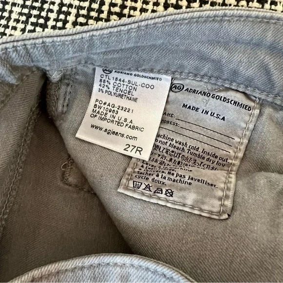 AG Adriano Goldschmied Gray Denim Stevie Ankle Zip Slim Straight Leg Jeans 27R - Picture 7 of 15